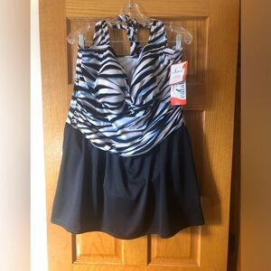 Catalina Glam Swim Wear Tunic with Black and White Stripes